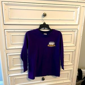 Purple Gildan long sleeve size Youth Large